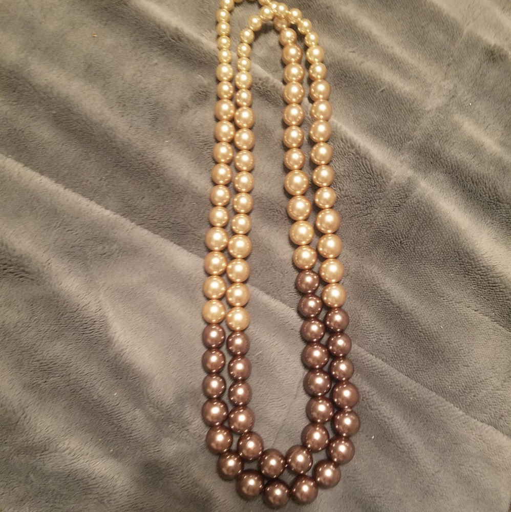 Rmn Long strand faux pearl necklace